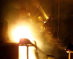 Logan building catches fire