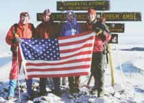 Student climbs Africa with family