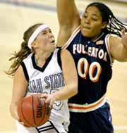 Aggie women lose clash with Titans
