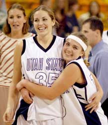 First win for USU women basketball
