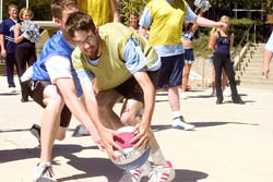Special Olympians hoop with Ags
