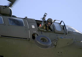 Black Hawks drop troops on campus
