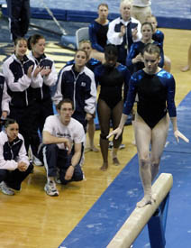 Gymnasts score season high, lose to BYU