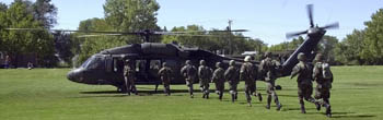 Helicopter touches down Thursday on USU campus
