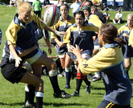 Women’s rugby team beats SLC Slugs