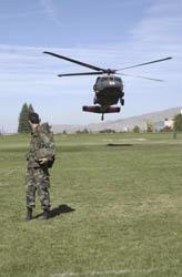 ROTC lands Black Hawk on USU HPER field