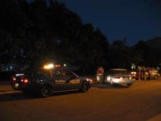 Cars crunch near Fieldhouse