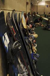 Students swap their skis