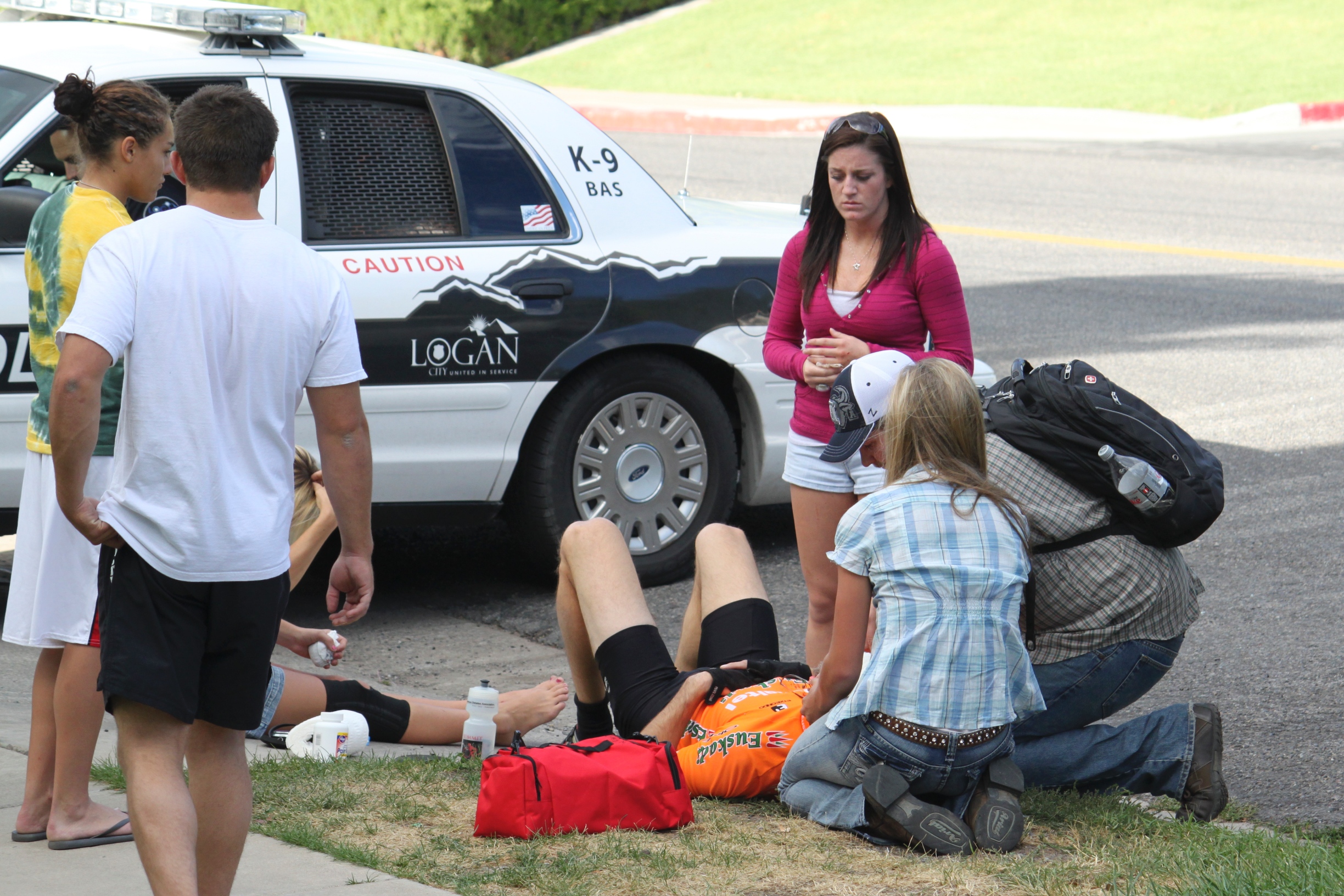 Department head injured after colliding with car