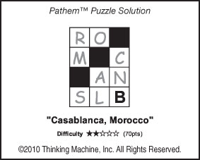 Puzzle answers for Oct. 25