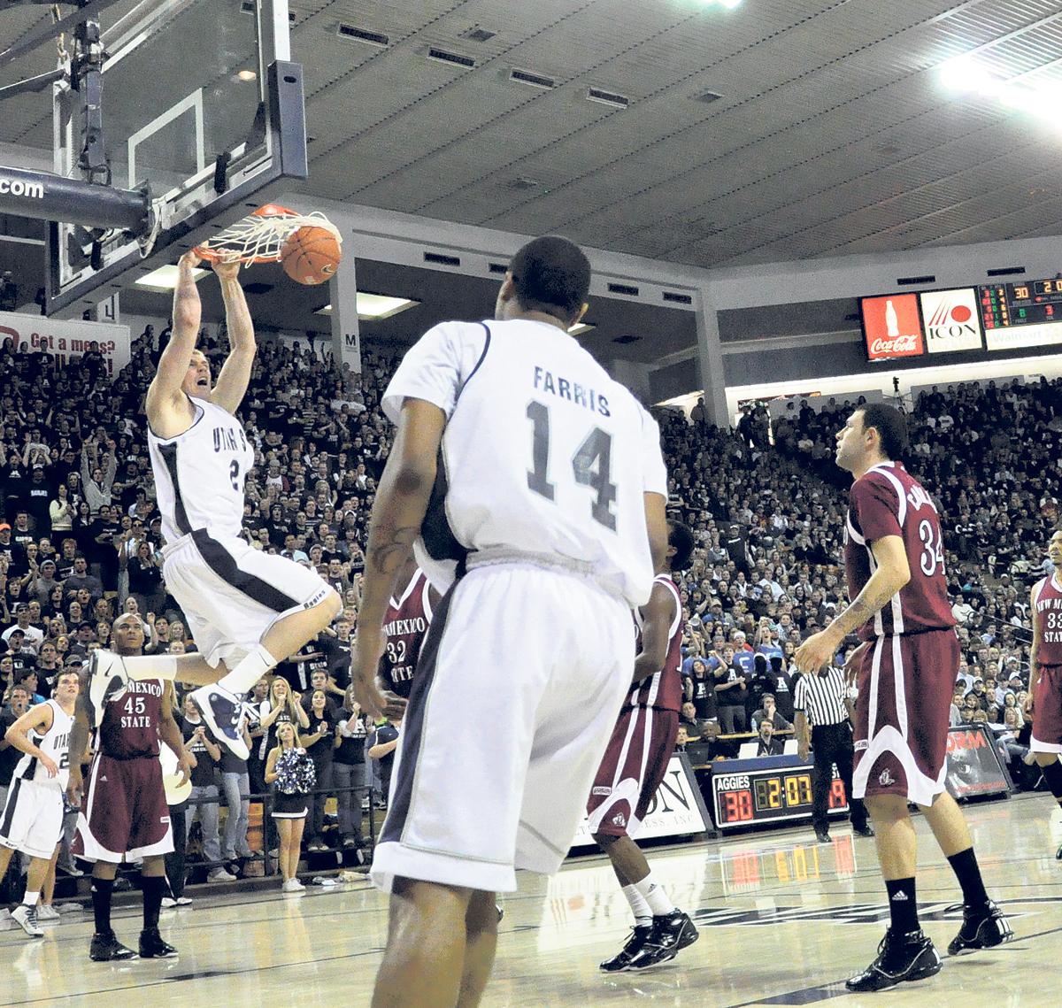 USU holds NMSU under 50 points, extends WAC lead