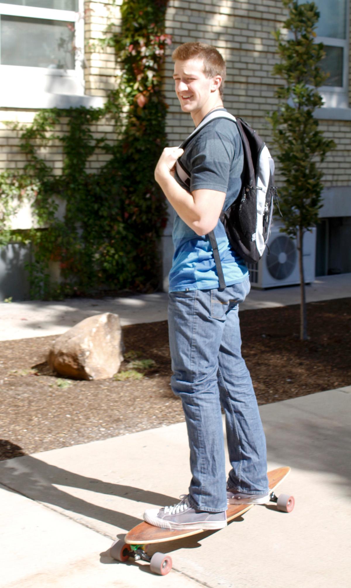 Longboarders cruise through campus