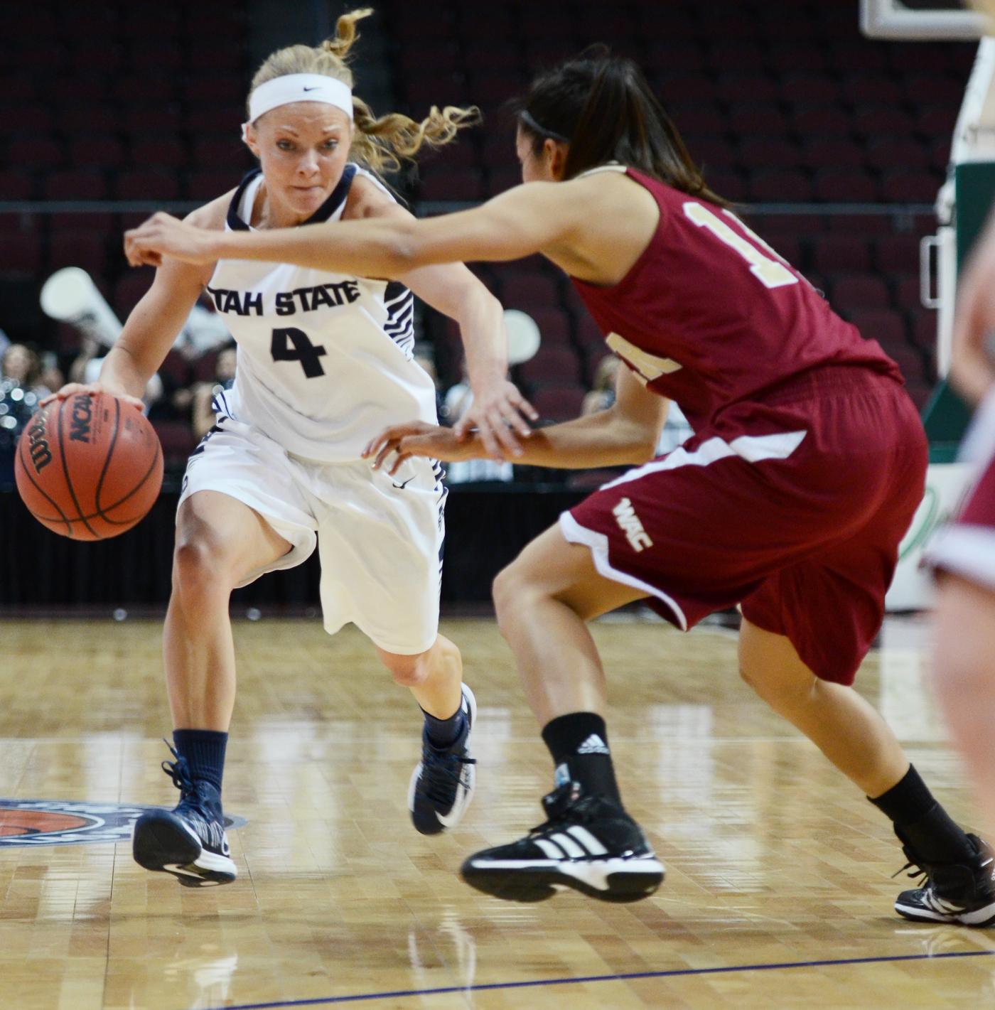 Lady Aggies take first win at WAC Tourney