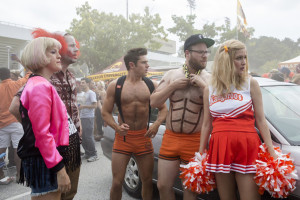 Ike Barinholtz, Rose Byrne, Carla Gallo, Seth Rogen, and Zac Efron in "Neighbors 2: Sorority Rising." (Universal Pictures)