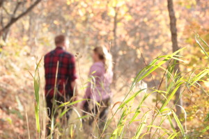 A couple enjoys a fall hike. Photo by: Megan Empey