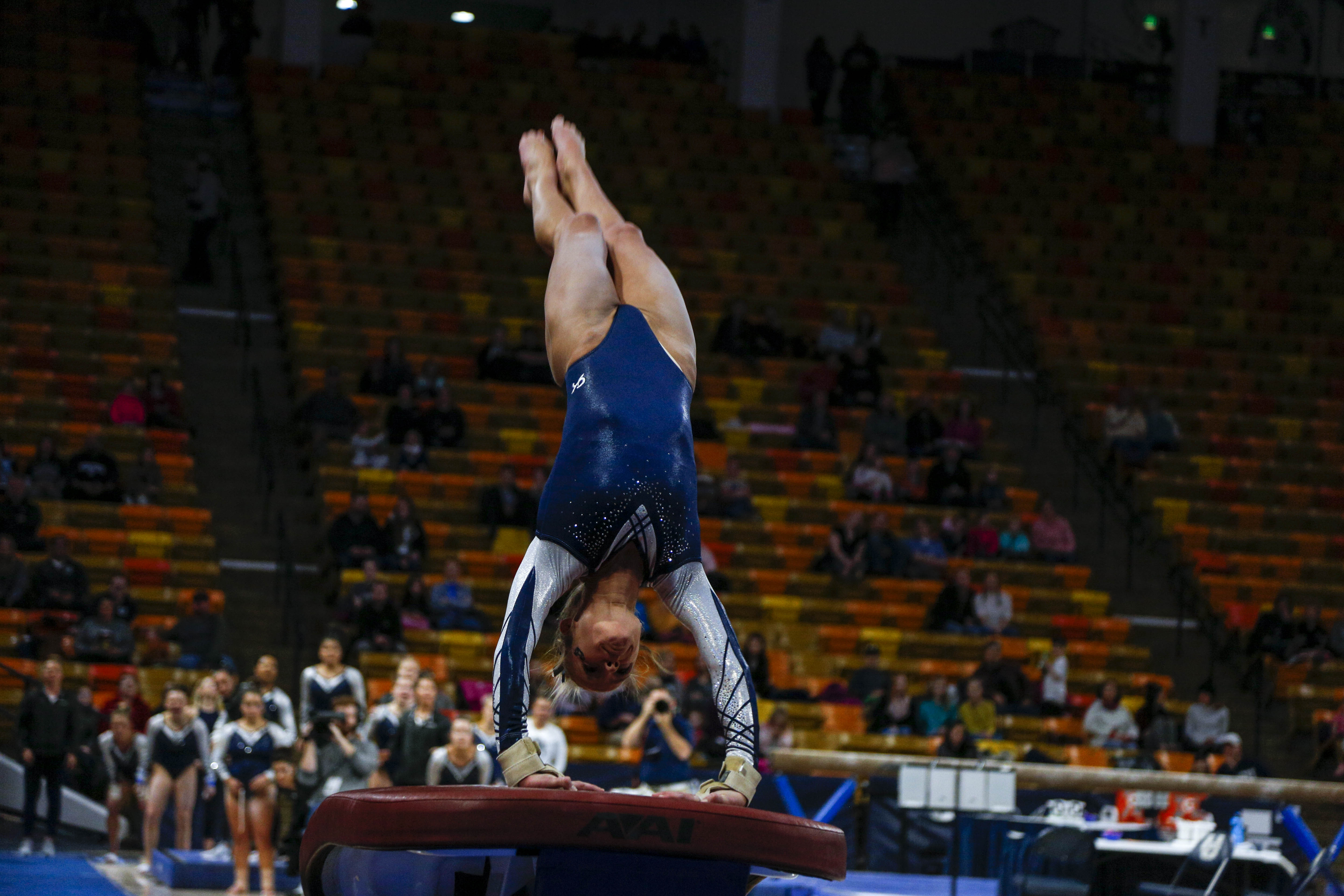 Ward-Sessions shines in USU gymnastics' first home meet - The Utah