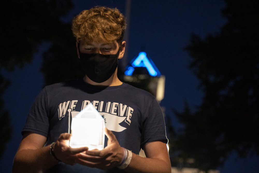 Utah State class of 2024 with a "COVIDproof" Luminary The