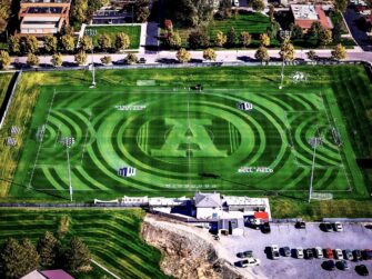 USU grounds crew turns soccer turf into a canvas of Aggie pride