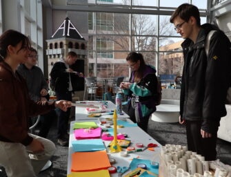 Aggies launch homemade paper rockets with Engineers without Borders