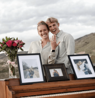 Steeped in Love: Woodhouse and Jensen’s journey from the track to the altar