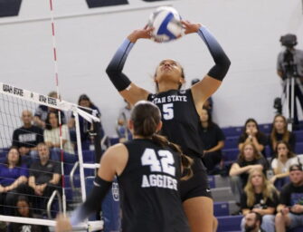 Utah State Volleyball falls to UCLA in 2026 home opener