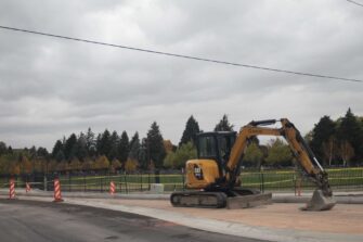 Roundabout construction ‘confuses’ on 1200 E. in front of the Student Living Center